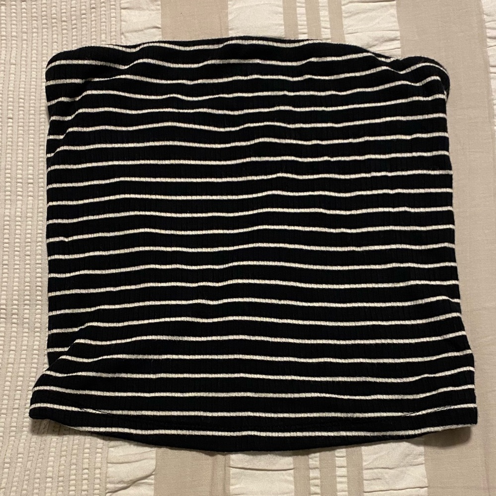 Black Striped Tube Top